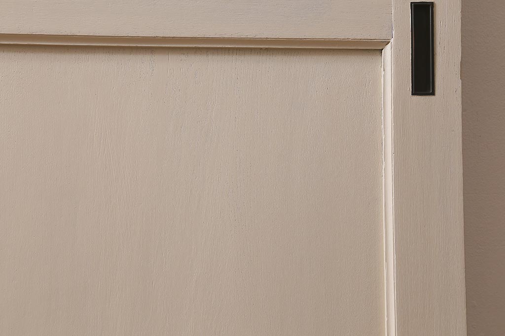 アンティーク建具　昭和中期　ナチュラルテイストにおすすめのホワイトペイントの板戸1枚(引き戸)(R-041173)