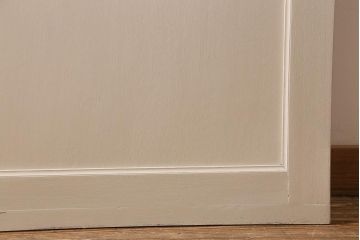 アンティーク建具　昭和中期　ナチュラルテイストにおすすめのホワイトペイントの板戸1枚(引き戸)(R-041173)