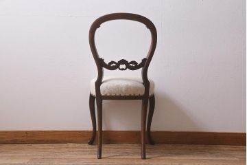 アンティーク家具　フランスアンティーク　マホガニー材　優雅な佇まいが魅力のバルーンバックチェア(椅子、ダイニングチェア)(R-041174)