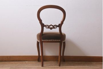 アンティーク家具　フランスアンティーク　マホガニー材　大人な雰囲気漂うシックなバルーンバックチェア(ダイニングチェア、椅子)(R-041175)