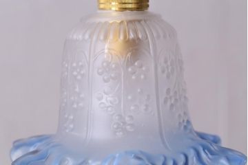 ビンテージ照明　フランスヴィンテージ　ブルーカラーがアクセントの可憐なペンダントライト(天井照明、シェード、吊り下げ照明)(R-041176)