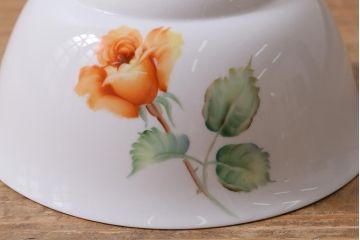 アンティーク家具　オールドノリタケ・則武(日陶)　ローズ(薔薇)　鮮やかな絵柄が目を引く電笠(天井照明、シェード)(R-041178)