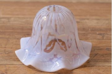 ヴィンテージ照明　イギリスビンテージ　オパールセントガラス　フリルシェードのペンダントライト(天井照明、シェード、吊り下げ照明)(R-04179)