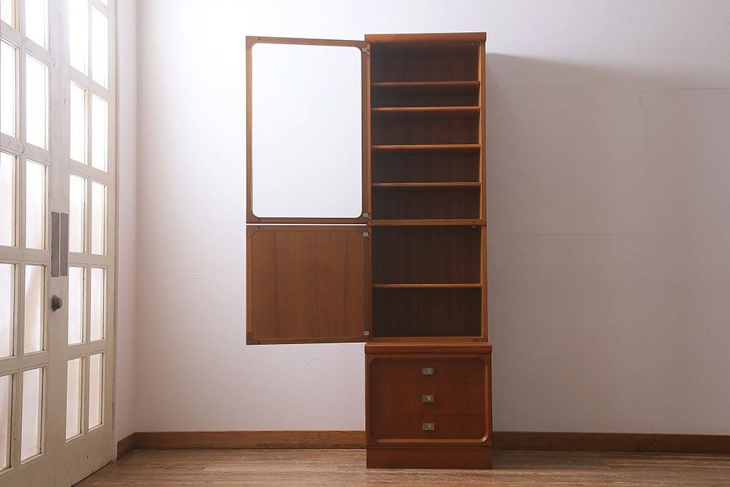 国産ビンテージ 北欧style 日田工芸 チーク材 キャビネット 食器棚 カップボード シェルフ 棚 収納_青林製作所 デンマーク ウェグナー □展示品□日田工芸□高級□チーク材□北欧スタイル□キャビネット⁄