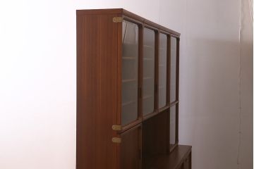 ヴィンテージ家具　日田工芸　チーク材　北欧風のデザインが素敵な大型キャビネット(リビングボード、収納棚、飾り棚、ビンテージ)(R-041193)