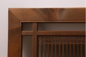 アンティーク建具　和製アンティーク　昭和後期　井桁枠に繊細な格子が映える上品な欄間(明かり取り、明り取り、建具)(R-041195)