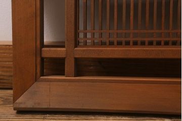 アンティーク建具　和製アンティーク　昭和後期　井桁枠に繊細な格子が映える上品な欄間(明かり取り、明り取り、建具)(R-041195)