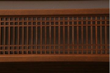アンティーク建具　和製アンティーク　昭和後期　井桁枠に繊細な格子が映える上品な欄間(明かり取り、明り取り、建具)(R-041195)