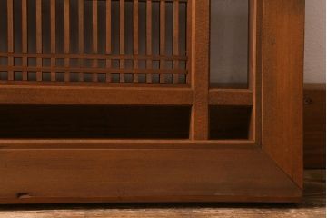 アンティーク建具　和製アンティーク　昭和後期　井桁枠に繊細な格子が映える上品な欄間(明かり取り、明り取り、建具)(R-041195)
