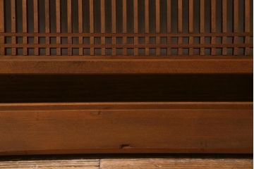 アンティーク建具　和製アンティーク　昭和後期　井桁枠に繊細な格子が映える上品な欄間(明かり取り、明り取り、建具)(R-041195)