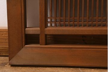 アンティーク建具　和製アンティーク　昭和後期　井桁枠に繊細な格子が映える上品な欄間(明かり取り、明り取り、建具)(R-041195)