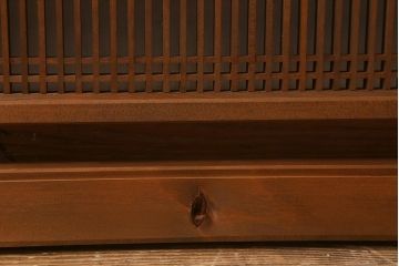 アンティーク建具　和製アンティーク　昭和後期　井桁枠に繊細な格子が映える上品な欄間(明かり取り、明り取り、建具)(R-041195)