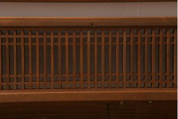 アンティーク建具　和製アンティーク　昭和後期　井桁枠に繊細な格子が映える上品な欄間(明かり取り、明り取り、建具)(R-041195)