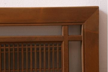 アンティーク建具　和製アンティーク　昭和後期　井桁枠に繊細な格子が映える上品な欄間(明かり取り、明り取り、建具)(R-041195)
