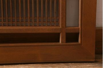 アンティーク建具　和製アンティーク　昭和後期　井桁枠に繊細な格子が映える上品な欄間(明かり取り、明り取り、建具)(R-041195)