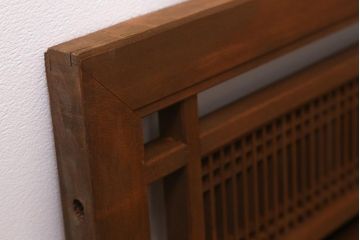 アンティーク建具　和製アンティーク　昭和後期　井桁枠に繊細な格子が映える上品な欄間(明かり取り、明り取り、建具)(R-041195)