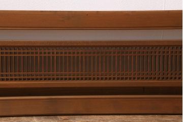 アンティーク建具　和製アンティーク　昭和後期　井桁枠に繊細な格子が映える上品な欄間(明かり取り、明り取り、建具)(R-041196)