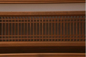 アンティーク建具　和製アンティーク　昭和後期　井桁枠に繊細な格子が映える上品な欄間(明かり取り、明り取り、建具)(R-041196)