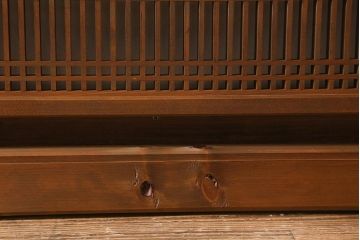 アンティーク建具　和製アンティーク　昭和後期　井桁枠に繊細な格子が映える上品な欄間(明かり取り、明り取り、建具)(R-041196)