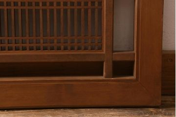 アンティーク建具　和製アンティーク　昭和後期　井桁枠に繊細な格子が映える上品な欄間(明かり取り、明り取り、建具)(R-041196)