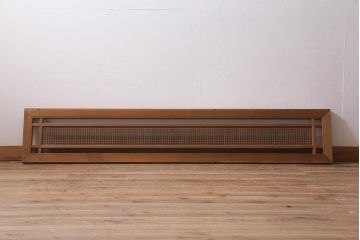 アンティーク建具　和製アンティーク　昭和後期　井桁枠に繊細な格子が映える上品な欄間(明かり取り、明り取り、建具)(R-041196)