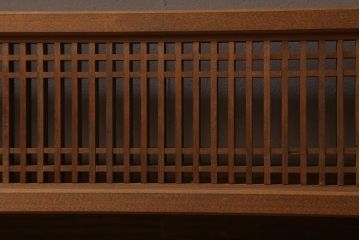 アンティーク建具　和製アンティーク　昭和後期　井桁枠に繊細な格子が映える上品な欄間(明かり取り、明り取り、建具)(R-041196)