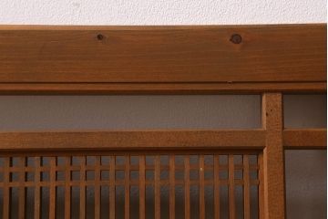 アンティーク建具　和製アンティーク　昭和後期　井桁枠に繊細な格子が映える上品な欄間(明かり取り、明り取り、建具)(R-041196)