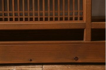 アンティーク建具　和製アンティーク　昭和後期　井桁枠に繊細な格子が映える上品な欄間(明かり取り、明り取り、建具)(R-041196)