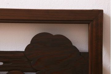 アンティーク建具　和製アンティーク　富士・松　優美なシルエットの彫刻欄間(明かり取り、明り取り、建具)(R-041201)