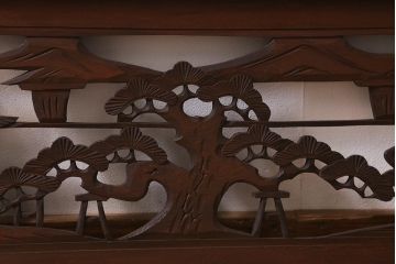 アンティーク建具　和製アンティーク　昭和中期　近江八景の図が見事な欄間(明かり取り、明り取り)(R-041204)