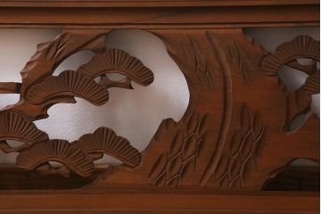 ビンテージ建具　鷹松図　風情のある和空間を演出する欄間(明かり取り、明り取り)(R-041207)