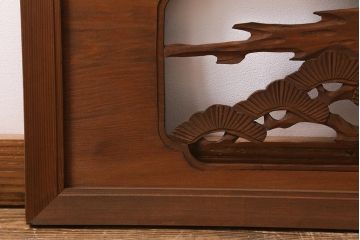 ビンテージ建具　鷹松図　風情のある和空間を演出する欄間(明かり取り、明り取り)(R-041207)
