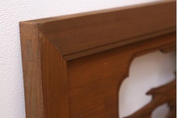 ビンテージ建具　鷹松図　風情のある和空間を演出する欄間(明かり取り、明り取り)(R-041207)
