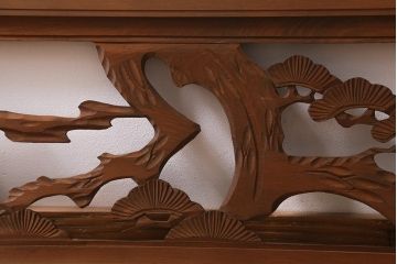 ビンテージ建具　鷹松図　風情のある和空間を演出する欄間(明かり取り、明り取り)(R-041208)