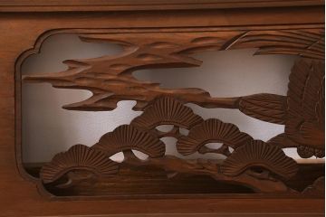 ビンテージ建具　鷹松図　風情のある和空間を演出する欄間(明かり取り、明り取り)(R-041208)