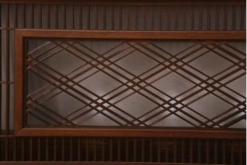 レトロ建具　三重菱　麻の葉　組子がおしゃれな和モダンな欄間(明かり取り、明り取り)(R-041209)