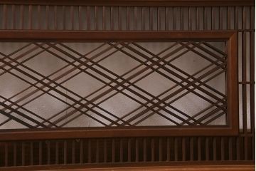 レトロ建具　三重菱　麻の葉　組子がおしゃれな和モダンな欄間(明かり取り、明り取り)(R-041209)