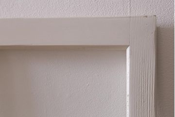 アンティーク建具　昭和中期　すりガラス入り　ホワイトペイントが爽やかなガラス戸4枚セット(引き戸、窓)(R-041213)