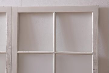 アンティーク建具　昭和中期　すりガラス入り　ホワイトペイントが爽やかなガラス戸4枚セット(引き戸、窓)(R-041213)