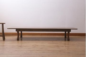 アンティーク家具　激レア!　天板に一枚板を贅沢に使用した総ケヤキ材製の特大角ちゃぶ台(座卓、ローテーブル)(R-041214)