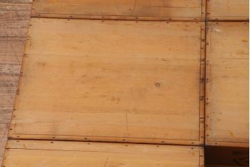 アンティーク雑貨　大正昭和初期　順慶塗が美しい木製ばんじゅう5個セット(番重、木箱)(R-041218)