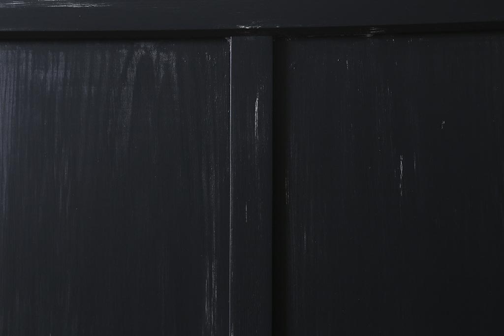 アンティーク建具　大正期　結霜・すりガラス入り　ノスタルジックな雰囲気が漂うペイントガラス戸1枚(引き戸)(R-041221)