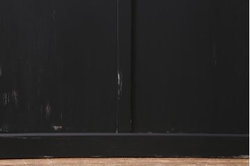 アンティーク建具　大正期　結霜・すりガラス入り　ノスタルジックな雰囲気が漂うペイントガラス戸1枚(引き戸)(R-041221)