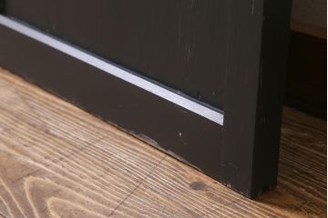 アンティーク建具　大正期　結霜・すりガラス入り　ノスタルジックな雰囲気が漂うペイントガラス戸1枚(引き戸)(R-041221)