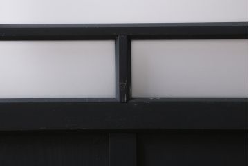 アンティーク建具　大正期　結霜・すりガラス入り　ノスタルジックな雰囲気が漂うペイントガラス戸1枚(引き戸)(R-041221)