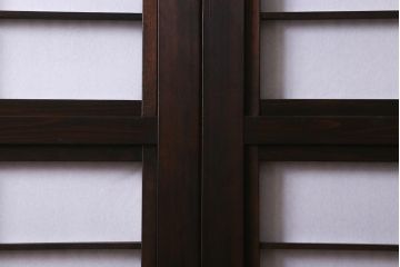 アンティーク建具　古建具リメイク　裏障子付き　格子戸をリメイクしたパーテーション(衝立、つい立て、仕切り)(R-041222)