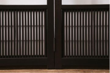 アンティーク建具　古建具リメイク　裏障子付き　格子戸をリメイクしたパーテーション(衝立、つい立て、仕切り)(R-041222)