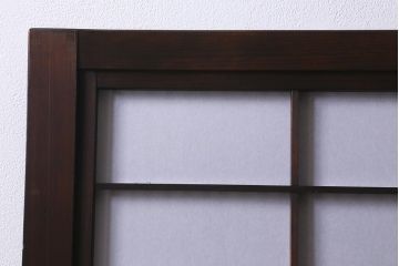アンティーク建具　古建具リメイク　裏障子付き　格子戸をリメイクしたパーテーション(衝立、つい立て、仕切り)(R-041222)