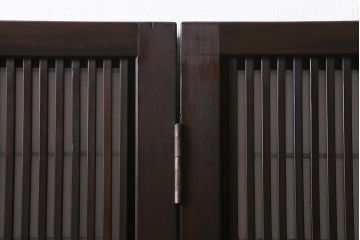 アンティーク建具　古建具リメイク　裏障子付き　当店オリジナルガラス　格子戸をリメイクしたパーテーション(衝立、つい立て、仕切り)(R-041223)