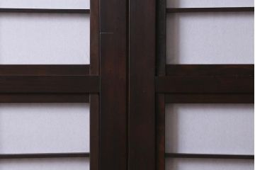 アンティーク建具　古建具リメイク　裏障子付き　当店オリジナルガラス　格子戸をリメイクしたパーテーション(衝立、つい立て、仕切り)(R-041223)